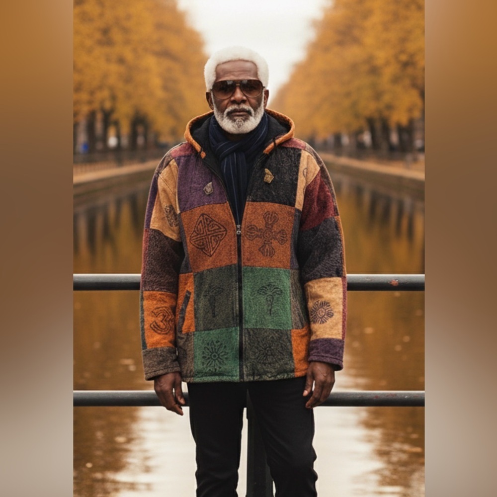 Vintage Equatoriak Colorful Patchwork Hooded Jacket